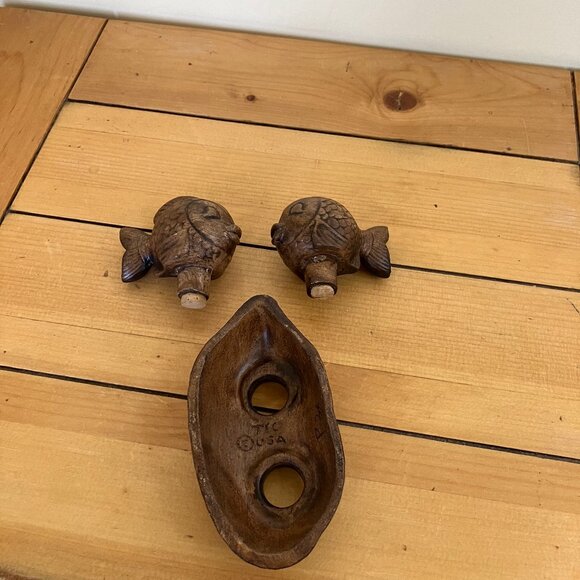 Tropical Fish Salt & Pepper Shakers Hawaii Base Vintage Treasure Craft Tiki Bar - Picture 7 of 7